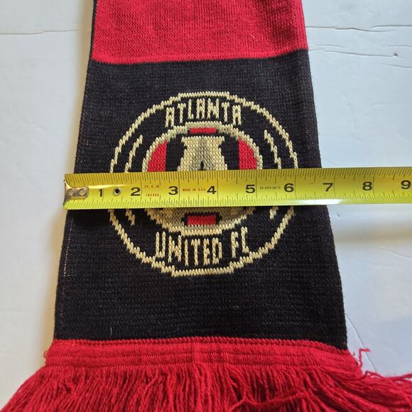 RuffNeck Atlanta United FC Soccer Scarf Red Black 7" X 60" Sports College Fan - Picture 6 of 8